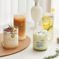 스마일 레터링 내열유리 유리컵 4type - 420ml, 470ml