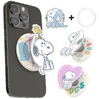 TR스누피 텍스트 아크릴 맥세이프 스마트톡 거치대 플레이트포함