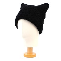 Horn Fleece Black Beanie 뿔비니