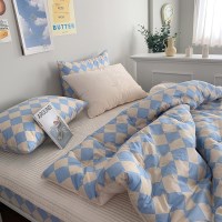 [다즐링 버터블루] 차렵이불 세트(안감 면,극세사 선택 /S,Q,K)
