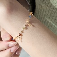 알록달록 비즈 체인 미니 별 팔찌