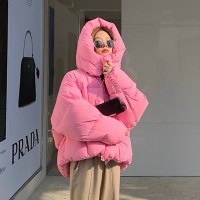 여성 가을 겨울 조니 컬러 루즈핏 숏패딩