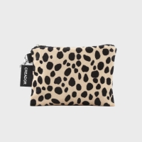 cheetah mocha fur zipper pouch