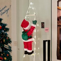 프리미엄 별빛 대형 사다리 산타 크리스마스 창문 벽장식 4types