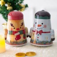 크리스마스 산타 오뚜기 틴박스 선풀 소품 틴케이스