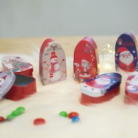 24P세트 크리스마스 눈사람 타원형 틴박스 선물 소품 틴케이스