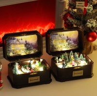 크리스마스 오르골박스 트리 산타 선물 LED
