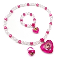 키티 진주 하트 목걸이 팔찌 반지 진핑크