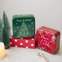 크리스마스 레터링 틴 박스 (2type)