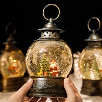 크리스마스 스노우볼 워터볼 라운드랜턴형 - 산타클로스