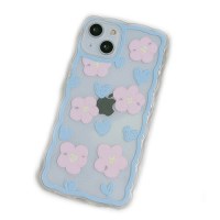 블루라인 플라워 케이스(아이폰15프로)