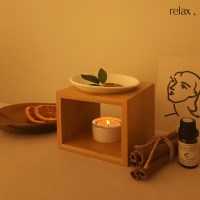 아로마 오일 버너 워머 불멍 선물세트 (버너+캔들+성냥+오일+엽서+박