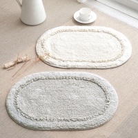 메이 프릴 레이스 코튼 발매트 라운드 주방매트 2사이즈 (2컬러)