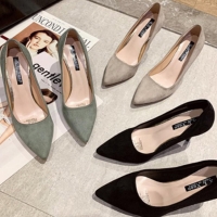 여자 겨울 심플 무지 6cm 뾰족코 펌프스 힐