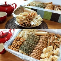한옥마을한과  전병+유과 선물세트 / 보자기포장 간식 한과 과자