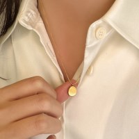 [자체제작] 써지컬 조약돌 타원 코인 뱀줄 티셔츠 목걸이
