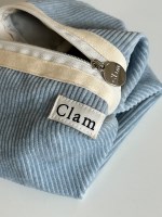 Clam round pouch _ Corduroy warm blue