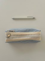 Clam round pencilcase _ Little stripe