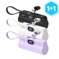 [1+1] 필 2in1 LED 도킹형 미니 보조배터리 5000mAh C타입/8핀 X13