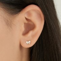 silver 925 pearl ribbon earrings