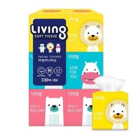 리빙 각티슈 미니 미용티슈 230매 6입