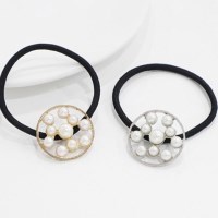 여자 반묶음 올림머리 진주 헤어끈 머리끈