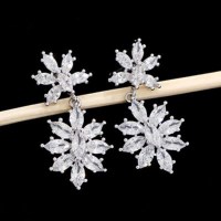 여자 샹들리에 눈꽃 실버 이어링 귀걸이