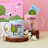 [선물추천] 스누피 플라워 머그 2P 세트(+편지지)