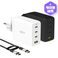 [케이블 세트] 필 접지 GaN 100W PD 4포트 멀티 초고속 충전기