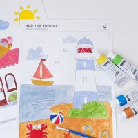 색칠공부 풍경 5종 그리기 DIY KIT 컬러링 도안 그림 색칠 컬러링북