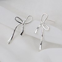 925 실버 SILVER 법정 순은 웨딩 리본 귀걸이