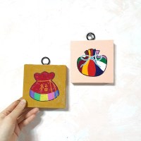 [작가픽] 색동 복주머니 손그림 set 한국 선물