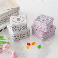 다용도 정사각 철제틴박스 2개1세트(색상 택1)