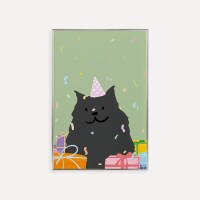 Party Hat Doggie 플러피 페이지 아트 프린트