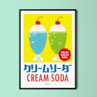 크림 소다 M 인테리어 디자인 포스터 레트로 카페