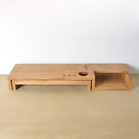 디자인엔씨 원목고급형 SET모니터받침대 네츄럴MU47