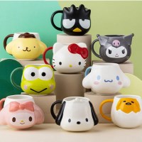 산리오 캐릭터 포차코 시나모롤 페이스 머그컵 도기컵