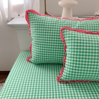 [깅엄체크 에버그린 쁘띠프릴y] 솜샤시 베개커버