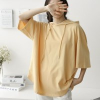 오버핏 후드 스트링 둥근트임티