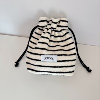 terry string pouch (black stripe)