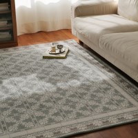 클레르 타일 패턴 빈티지 셔닐 단모 사계절 거실카페트 거실 러그