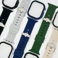 애플워치 9 8 7 울트라 브릭 소프트 스트랩+풀글라스 케이스 호환