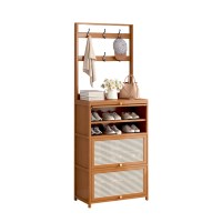 신발장 후크 진열대(60cmx32cmx188cm) (월넛)