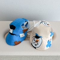 개달당 카툰 강아지 고양이 선캡 모자 2colors