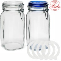 유리병 투명 1500ml 1P+블루 1500ml 1P+패킹 4P 원두 밀폐용기