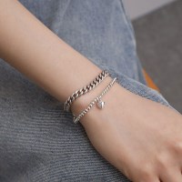 925 실버 SILVER 법정 순은 볼 체인 하트 팔찌