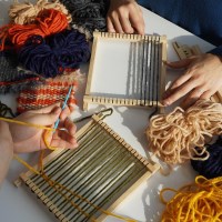 포근 위빙 공예 키트 티코스터 만들기 DIY 실 틀