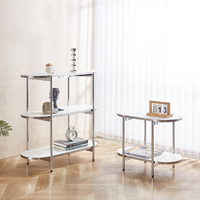 프롬 모던 선반 라운드 수납 타원형 사이드테이블 협탁