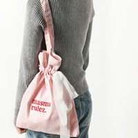 Ribbon eco bag_pink