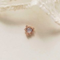 [봄밤달] 로얄 블루 하트 써지컬바 피어싱 (귀걸이침 변경가능)